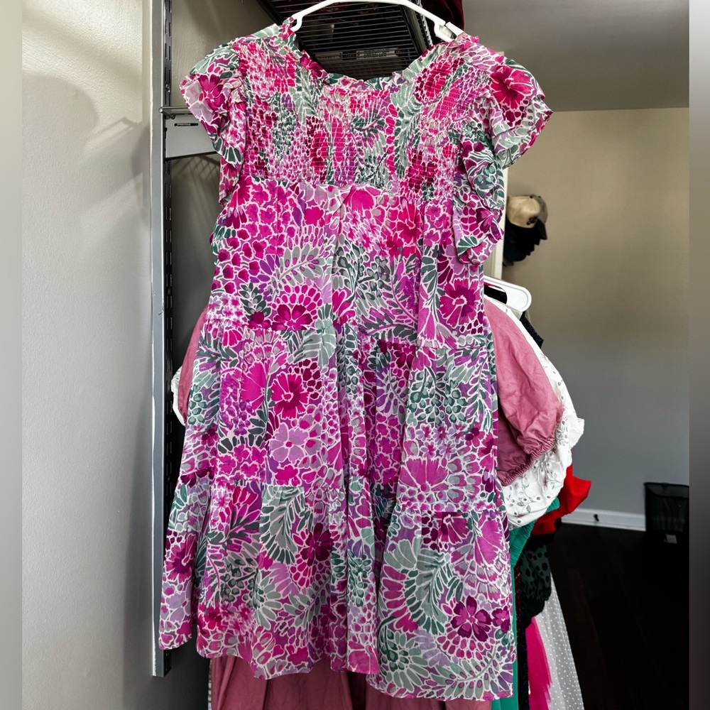 Floral Pink and Green Dress